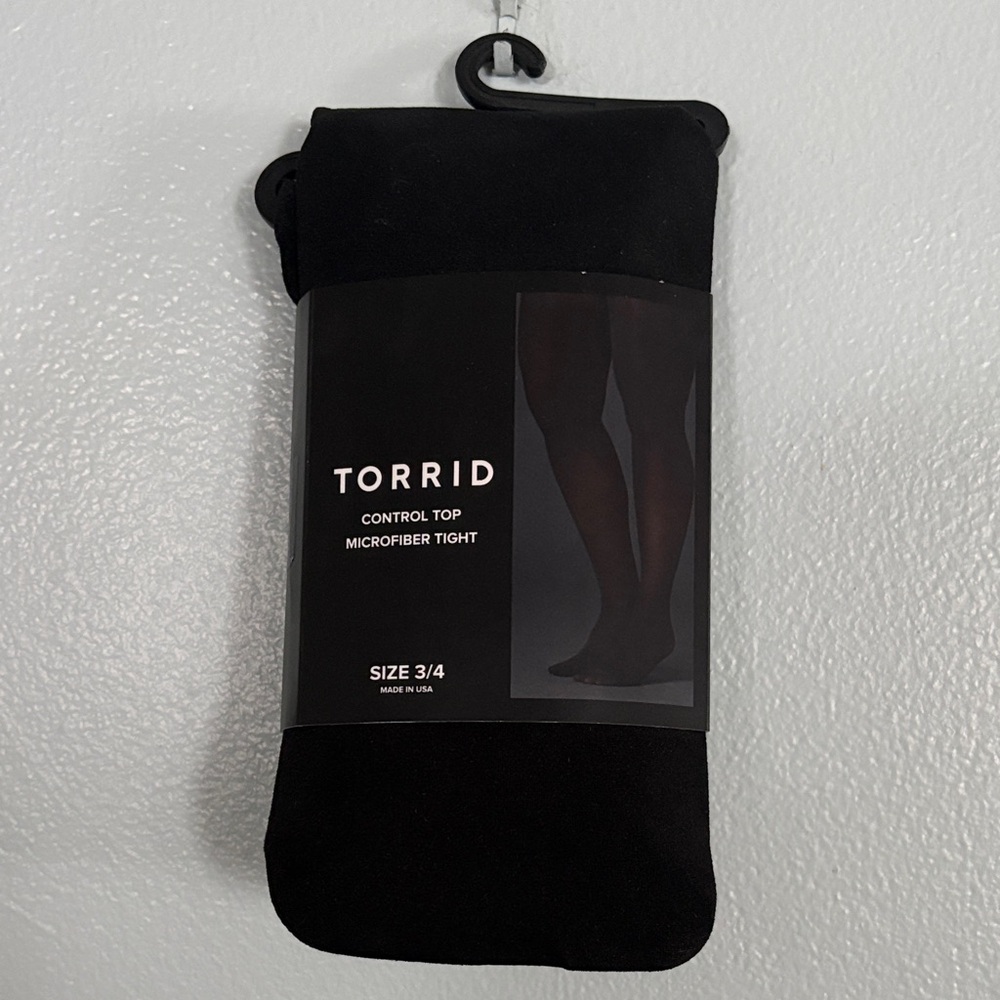 Torrid Black Microfiber Control Top Tights